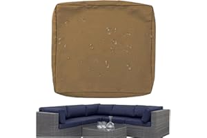 HKJGNH Pack de 1/2/4 Impermeable Funda de Cojín de Asiento de Sofá Exterior con Cremallera - 50x50 60x60 Cubierta Funda de Muebles para Interior, Exterior，Silla，Jardin，Muebles de Ratán(J12,1PC_60X60X10CM)