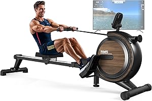 MettleMatic Máquina de Remo Magnética para el Hogar: Máquina de Remo con Bluetooth y Resistencia Ajustable de 16 Niveles. Carga de Peso de 150 kg