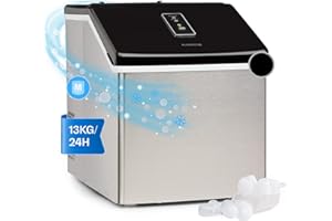 Klarstein Macchina Ghiaccio 2.5L, Macchina del Ghiaccio Professionale, Fabbricatore Ghiaccio Secco Alimentare per Cocktail 13kg, Cubetti Trasparenti di Medie Dimensioni, Macchina Ghiaccio Casa