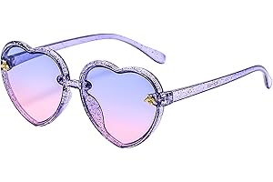 LOJUDI Heart Sunglasses Kids Girls - Boys Childrens Love Heart Shaped Sunglasses Trendy Cute for Age 3-10