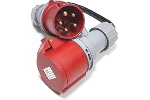 CLDFDC Industrial Spina Maschio trifase, 400V32A-16A,Protezione IP44,Presa Industriale Maschio + Femmina,Prese Elettriche Industriali Trifase,Elettriche Industriali Cee 5 Poli