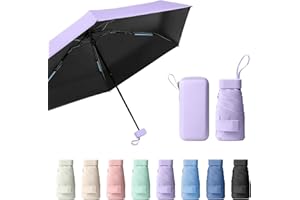 Sykrawki Reise-Regenschirm, Mini Regenschirm, Kleiner UV-Regenschirm, Winddichter Regenschirm Mit Kapselhülle, Tragbarer Taschenschirm Für Männer Und Frauen