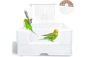 LUKHMELF Parakeet Bath, Parrot Bird Bathtub for Cage,Parrot Automatic Bathtub with Shower,for Parakeet/Psittacus Erithacus/Lovebirds/Budgies