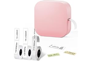 COLORWING Q30 Bluetooth Etikettendrucker, Beschriftungsgerät Selbstklebend Kompatibel Mit Ios Android, Tragbarer Mini Etikettiergerät FüR Zuhause BüRo Schule Etikettierung (Rosa)