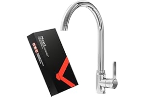 MEGAROOM Kitchen Tap – Premium Stainless Steel Kitchen Sink Faucet with Mixer Tap, 360° Rotatable, Hot & Cold Double Pipes, Lead-Free for Healthy Water, Easy Installation