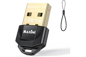 Maxuni Bluetooth USB, Bluetooth Adapter Dongle 5.3, Langstrecken Netzwerkadapter Stick für PC, Laptop, Desktop, Headset, Lautsprecher, Tastatur, Kopfhörer, Maus, Windows 10/11/8.1/7