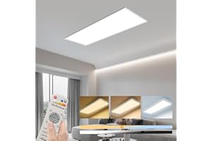 ‎VKELE Vkele LED Panel Deckenlampe Dimmbar 100x25cm, 40W 4627lm LED Deckenleuchte mit Fernbedienung, 3 Farbtemperatur (2700K-6500K) LED Deckenleuchte Flach für Wohnzimmer, Büro, Studio