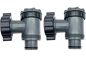 SHUNFAJI Inlet/Outlet Valve for Compatible with Coleman, Intex, Bestway, Above Ground Pool Filter Pump, Pool Pump Spare Parts, for 1-1/2 Inch Hose (Set of 2, B)