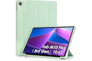 WD&CD Cuero Funda Compatible para Lenovo Tab M10 Plus (3rd Gen), 10.61 Pulgadas, Soft Protector Compatible con Tab M10 Plus (3rd Gen), PC+PU Caso Carcasa Case Libro de Cuero con Soporte Función, Verde