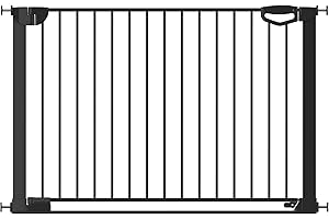 Geuther Türschutzgitter Easylock Flatstep Schwarz I Treppenschutzgitter zum Klemmen oder Bohren I Breite 118-125 cm I Türschutz für Ihr Baby & Haustier I Kinderschutzgitter beidseitig öffnend