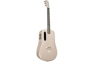 LAVA ME 3 Smart Guitarra 38 Pulgadas Guitarra Acústica de fibra de carbono con afinador, múltiples efectos de rendimiento, adecuada para principiantes, adultos (Piano Bag, Oro)