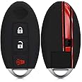 JVCV® Car Key Cover Compatible with Nissan Push Button Smart Key - Rally Stripe (Black Red)