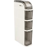 XL Slim Tekerlekli Organizer Dolap, 3 &Ccedil;ekmeceli ve &Uuml;st B&ouml;lmeli Dar Alan Depolama &Uuml;nitesi, Banyo, Mutfak ve &Ccedil;amaşır Odası D&uuml;ze