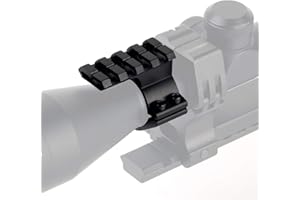 FOCUHUNTER Rail Scope Barrel Mount 25,4 mm Rail Ring Adapter avec 20mm Weaver Picatinny Rail Mount Support extérieur Lampe de Poche visant Le Support en Alliage d'aluminium Noir