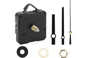 kcrnw 1 Set Silent Quartz Clock Mechanism Battery Powered Replacement Clock Movement Kit Axis Length 16mm High Torque Long Shaft Hands Parts for Motor Repairing DIY