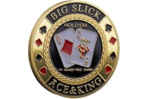 YIQILAFADA Poker Card Guard Coin Collectibles Table Games Poker - Good Luck, Las Vegas, Poker Accessories, Pot Committed, Shark, Donkeys, Quees, Ace King Lucky Coin