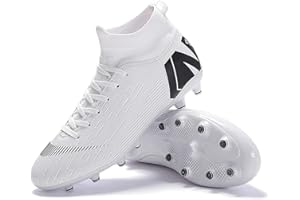 WOWEI Chaussures de Football Homme Crampons Foot Garçon Professionnel High Top Spike Chaussures Antidérapant Athlétisme Entrainement Chaussures Crampons de Sport Adolescents
