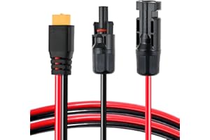 SURIEEN 12 AGW 3M Solar Plug to XT60 Female Solar Cable Solar Panel Connector to XT60 Adapter Charging Cable Compatible with Bluetti Eb55 Ecoflow Delta River Pro Lipo Battery Mini Portable Power Station