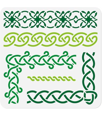 Celtic Knot Border Stencil - 7.3x4.3 Inch Stainless Steel Template For Wood Burning & Crafts