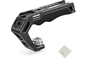NEEWER Kamera Top Handle Griff mit 3/8", Komfort Silikon Handgriff mit 1/4" 3/8" Gewinde, Cold Shoes, Reinigungstuch Kompatibel mit SmallRig Handles Kamerakäfige Video Rigs, CA007