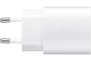 Samsung Chargeur USB C, Adaptateur Secteur 25W Ultra Rapide, Adaptateur USB C vers USB, Samsung Original, Vendu sans câble, Blanc, Compatible A17, A16, S24, S25