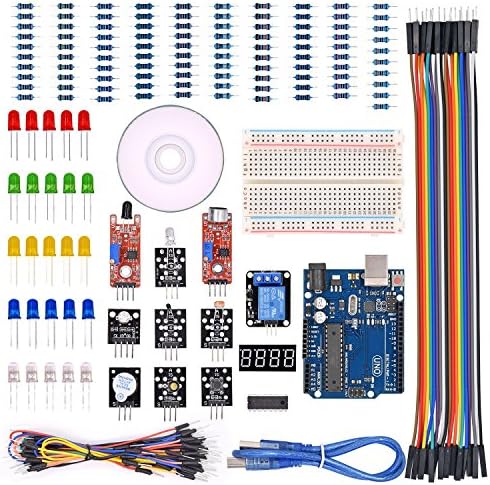 WeiKedz Starter Kit with UNO R3 for arduino Resistor /LED / Jumper Wires /Sensor Module/ Breadboard Super Starter Kit with Retail Box