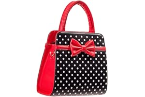 Banned Carla Retro Bag 50s Rockabilly Polka Faux Leather Top Handle Handbag