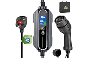 VECO CHAJOR Portable Type 2 Charging Cable UK 3 pin 5M Timing Delay 1-12Hours Adjustable Current 6/8/10/13 A,IP65 Max Waterproof level Ev Charging cable Ev Charger Type 2 with Bag