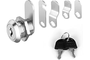 LacyMC Serrure Boite aux Lettre 16 mm,livrée avec 5 plaques de serrure différentes,Serrure de sécurité de boîte aux lettres en acier inoxydable,porte de placard avec clés