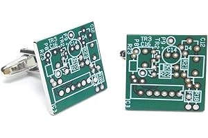 Ashton and Finch Real Circuit Board Cufflinks in a FREE Luxury Presentation Box. Novelty Computer Technology Theme Jewellery(Design May Vary)