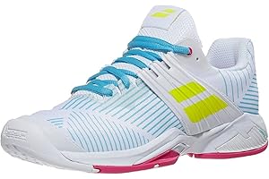 Babolat Femmes Propulse Fury AC AC Chaussures De Tennis Chaussures Toutes Surfaces Blanc - Bleu Clair