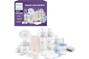 Philips AVENT Elektrische Natural Motion Milchpumpe - Set zum Abpumpen, Aufbewahren und Füttern inkl. Flaschen, Schnuller und Becher (Modell SCD340/31)