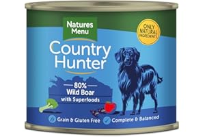 Natures Menu Country Hunter Dog Wild Boar with Superfoods Tins 6x600g