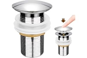 CHJIEJIE Waschbecken-Ablaufgarnitur ohne Schlitz, Feder-Stopfen