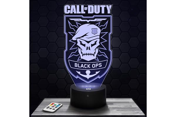 Lampephoto.fr - Lampe 3D Black Op Cod Deco Chambre Enfant, Lampe 3D Black Ops Cod, Objet Gaming Gamer Jeux Video, Idée Cadeau Déco Lampe LED Veilleuse Deco Bureau, Idée Cadeau Ado Original, TOP
