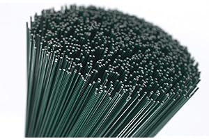 FLORAL NATALIE (250x0.7) 250g green lacquered (300 Wires) 10" Florists Thin Stub Wire 22 Gauge