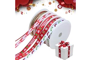 SRXWO Weihnachten Geschenkband Breit, Rot Schleifenband Satinband Dekoband Weihnachtsbänder zum Basteln, Ripsband Weihnachtsband mit Draht 10mm Stoffband für Geschenke Kranz Weihnachtsbaum Weihnachtsdeko