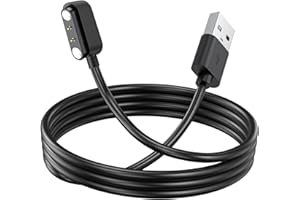 TWINKLEHOM TwinkleHolm Magnetic Charger for YAMAY SW022, 2 Pin 4mm Smart Watch Charging Cable Compatible with AGPTEK LW11, Ticwatch GTX, Xiaomi Haylou RT LSO5S (Black)