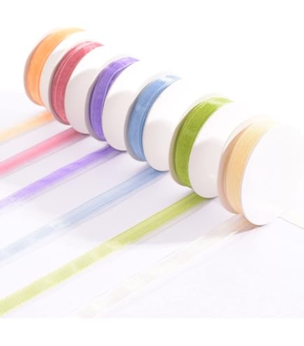 Ruban Organza Rouge Décoré De Coeurs, 18 Mm