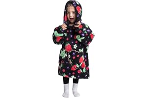 NUANHOM Wearable Blanket Hoodie for Kids Toddlers Super Warm Cozy Oversized Hooded Blanket Sweatshirt with Pocket for Little Girls Boys