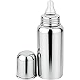 Levot Baby Steel Feeding Bottle 240ml | Baby Milk Bottle with Advanced Anti Colic Valve, BPA Free, Soft Silicone Teat, Wide Neck for Babies/Infants/Newborn