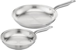 Tefal Virtuoso 2-delat stekpanneset 24 + 28 cm, pannor induktion, högkvalitativt rostfritt stål, oförseglad, lämplig för alla