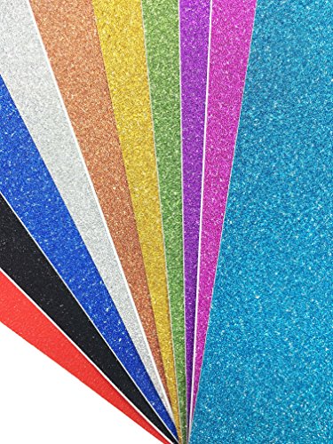 10 Blatt Klebefolie Glitzer Selbstklebende Dekofolie A4 Farbige Bastelfolie Glitter Vinyl Aufkleber für DIY Handwerk Scrapbooking mehrfarbig - 4
