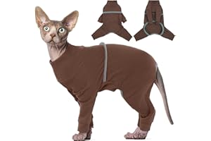 Hjyokuso Oddychające Miękkie Swetry dla Kotów Sfinks - Płaszcz z Czterema Nogami, Koszulka, Ciepły Sweter, Piżama, Kombinezon Kamizelka