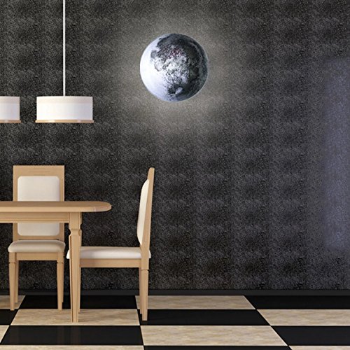 Preisvergleich Produktbild ZHIHUI Beleuchtung 3D Druck Mond Lampe Wandaufkleber Abnehmbare Aufkleber Dekorationen Wandaufkleber für Schlafzimmer Mädchen Jungen Kinder Shop Windows Wohnzimmer (25 * 25 * 7 CM) (Weiß)