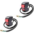 Greluma 2 Pcs Interruptor de Palanca del Manillar de La Motocicleta Interruptor de Botón de Encendido y Apagado Pieza de Ajus