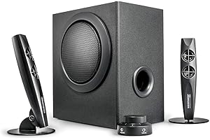 Wavemaster STAX 2.1 Lautsprecher System (46 Watt) Aktiv-Boxen für TV/Tablet/Smartphone/PC schwarz (66201)
