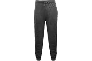 LIZZIE JACOBS New Mens Elasticated Hem Fleece Jogging Bottoms Super Soft Warm Cosy Plain Jog Pants Joggers with Zip Pockets Fleece Gym Sports Casual Trousers