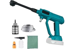 WAKKAPEINT Akku Hochdruckreiniger für Bosch 18V Akku GBA 5.0Ah,6 in 1 Sprühdüse,18V Hochdruckreiniger 30 Bar,mit 5M Schlauch,Schaumkrug,für Auto Waschen (No Akku)
