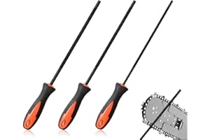 RIXOTIX Lima per motosega, lima per motosega, lima per motosega, set di lime con manico, 3 dimensioni di 4,0 mm, 4,8 mm, 5,5 mm, adatto per motoseghe